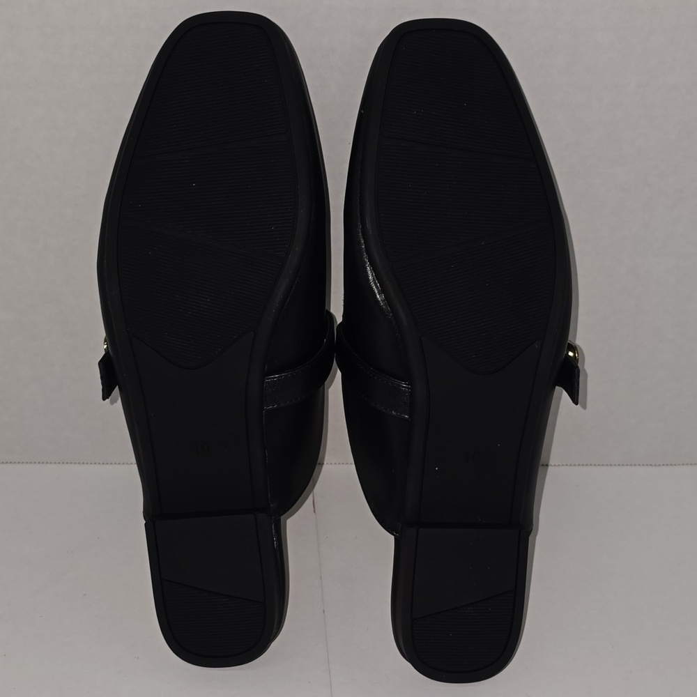 Charmivy Suede Mules Flat Square Toe Slip On Loafer Slides Shoes Buckle Size 10 - Picture 10 of 14